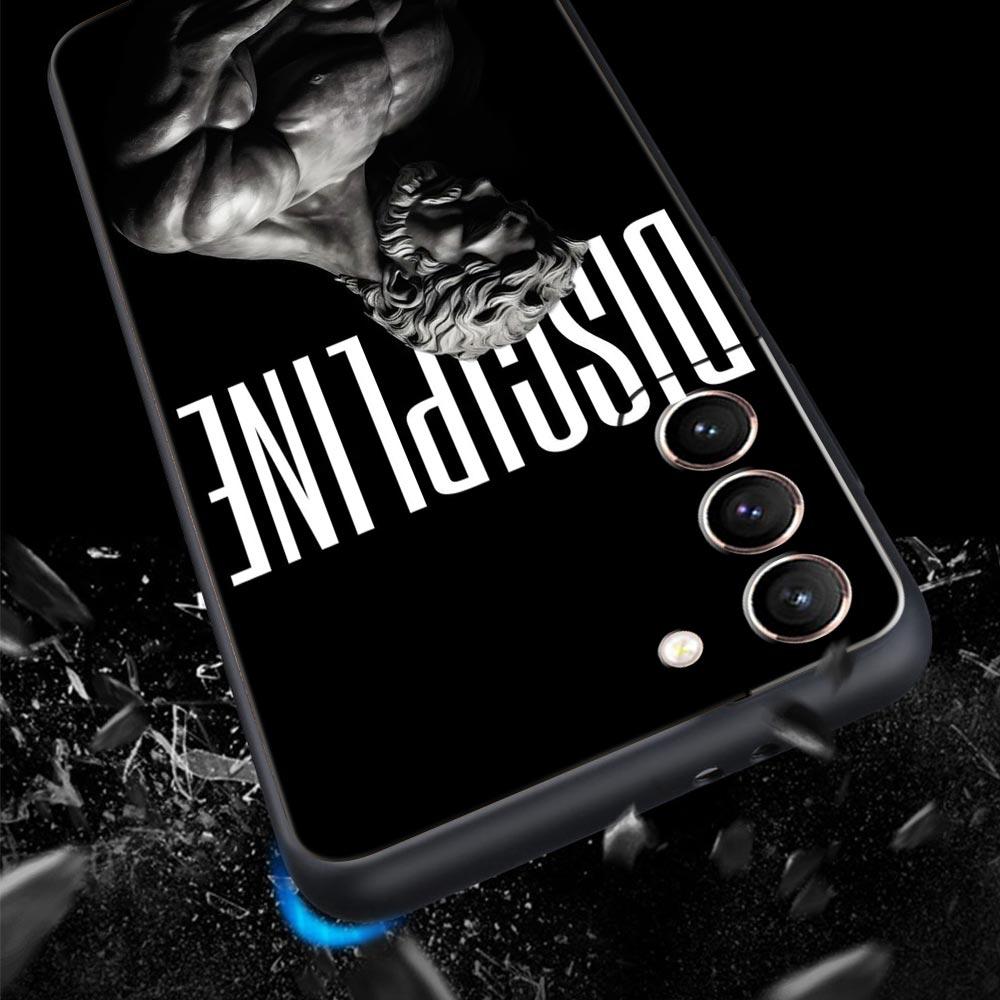 Gym Fitness Bodybuilding Phone Case For Samsung Galaxy S26 Ultra S25 Plus S24 FE S23 S22 5G S21 S20 Cover Black Soft