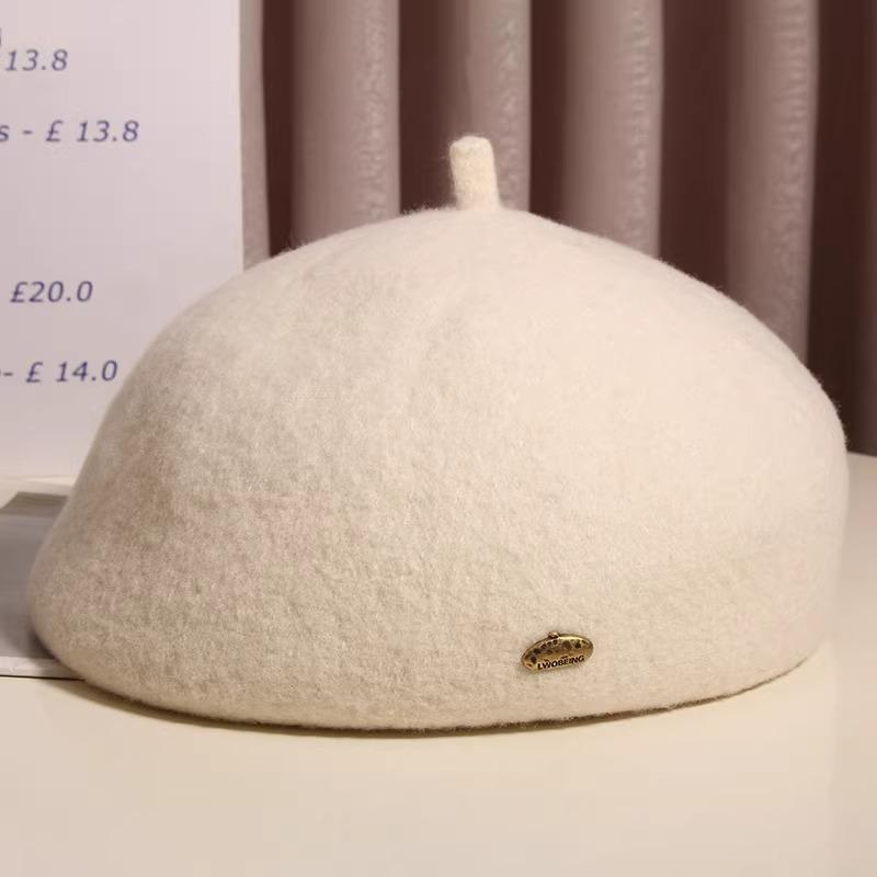 New Wool Beret Women's Big Head Circumference Showing A Small and Fashionable Korean Version Fashionable and Versatile Painter's Hat