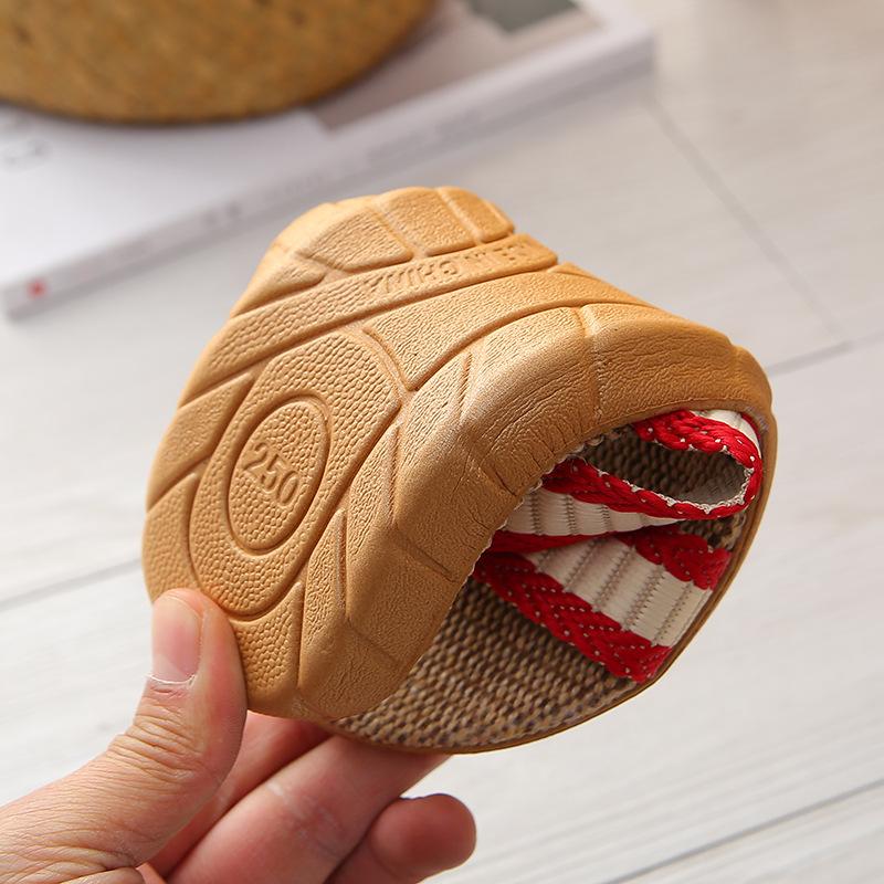 Sommer Damen Atmungsaktive Leinen Hausschuhe mit Weichsohle