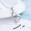 925 Silver Sterling Heart Design Simple Pendant Gemstone Necklace for Women Birthday Gift