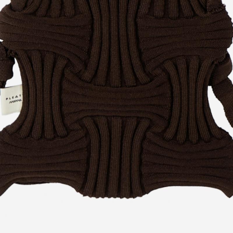Pleatsmama Mini Crossbow Bag Deep Brown