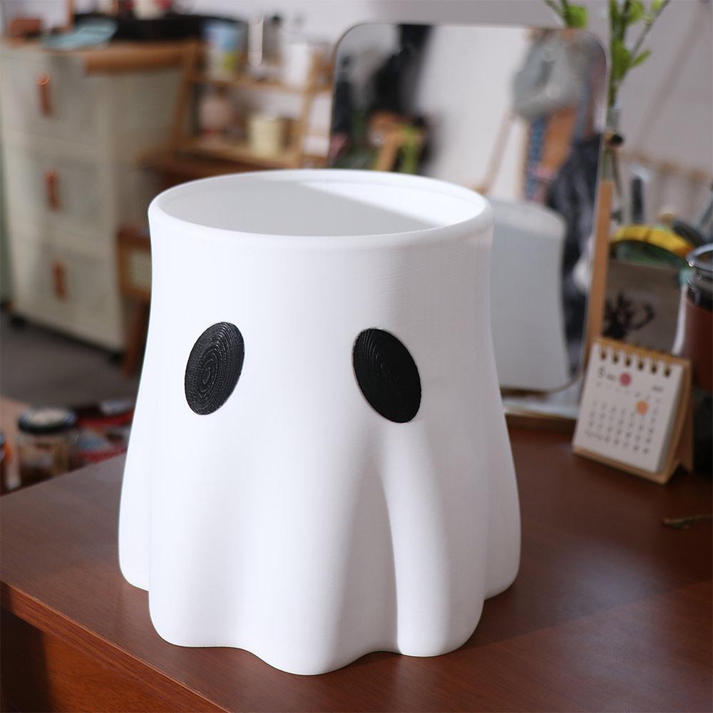 Durable Plastic Halloween Ghost Bucket Versatile Piece Candy Bowl Ghost Planter  Halloween Decor