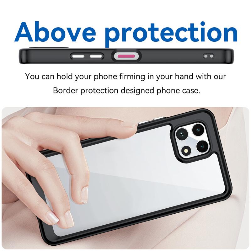 Transparent Colorful TPU Case for T-Mobile Revvl 7 Pro Protective Cover Clear Shockproof Full Protection Cover