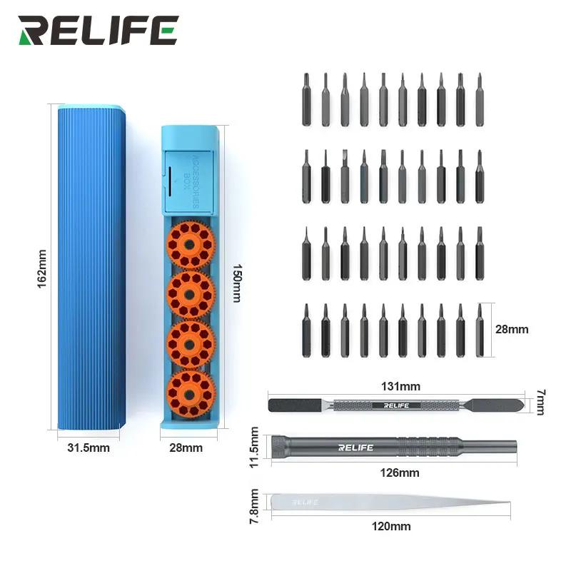 RELIFE RL-5122 43 in 1 Rotary Screwdriver Tool Set Innovative Rotating Shaft with 40 Screwdriver Bits  Repair Tools RL-5122
