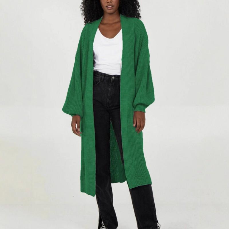 Übergroßer Strick-Cardigan-Pullover mit langen Ärmeln für Damen, Winter, lockere Passform, Übergröße, V-Ausschnitt, offene Vorderseite, langer Mantel