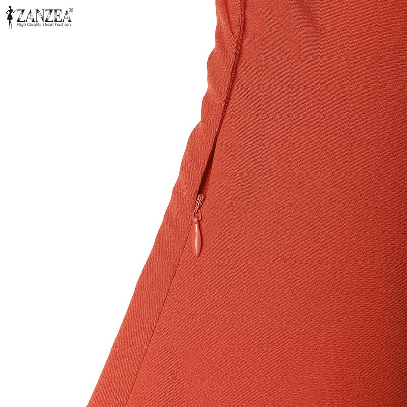 ZANZEA Abito estivo casual da donna con colletto rovesciato e maniche corte