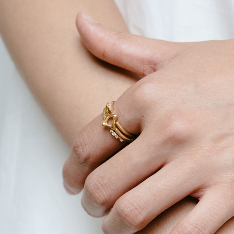 eveningbell [silver925] Tinsel ring (gold)