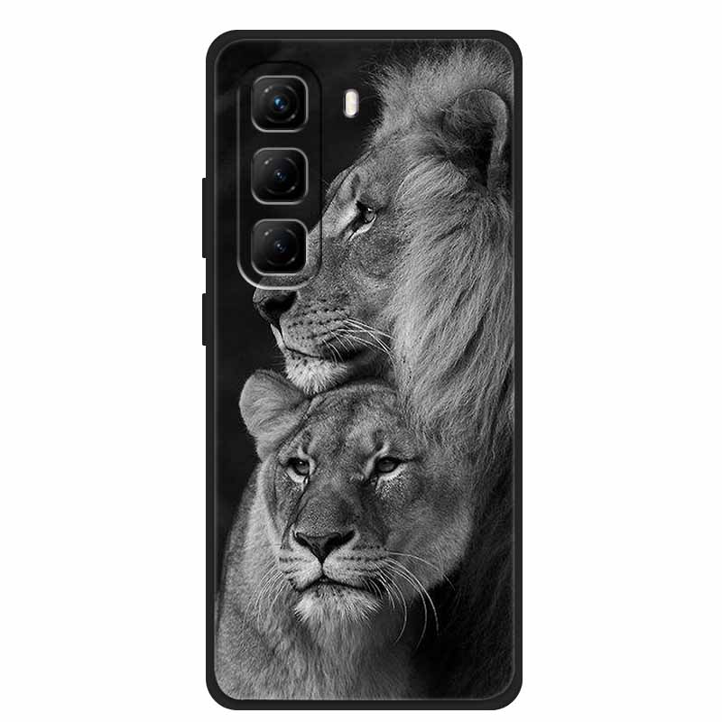 Per Custodia Infinix Hot 50 5G Fiori Morbido Silicone TPU Antiurto Custodie per Telefono per Infinix X6720 Animali Lupo Cool Copertura Protettiva