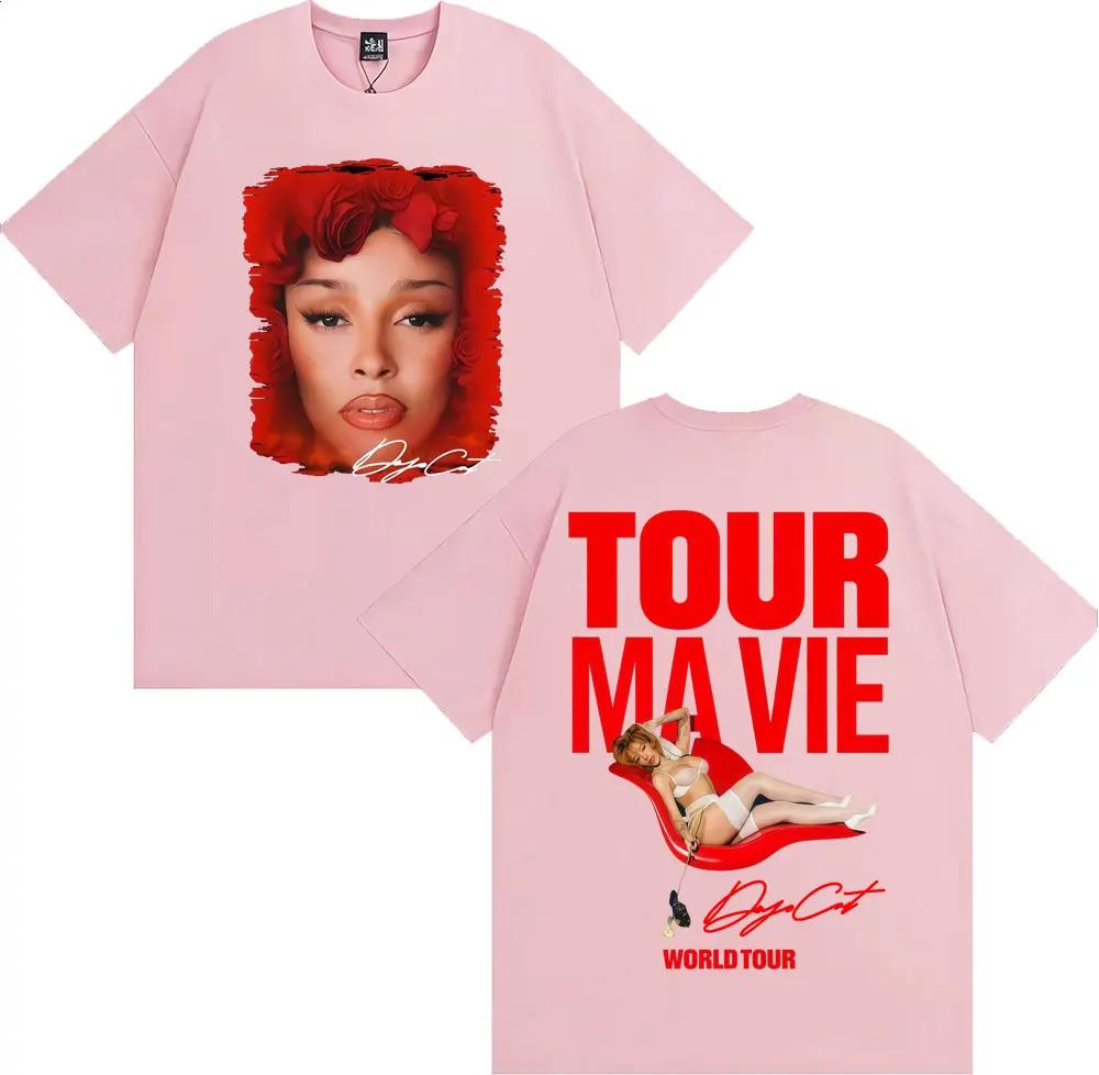 Singer The Doja Cat 2026 World Tour Double Sided PrintT Shirts Men Women Clothing Fashion Casual Short Sleeve T-shirt Streetwear
