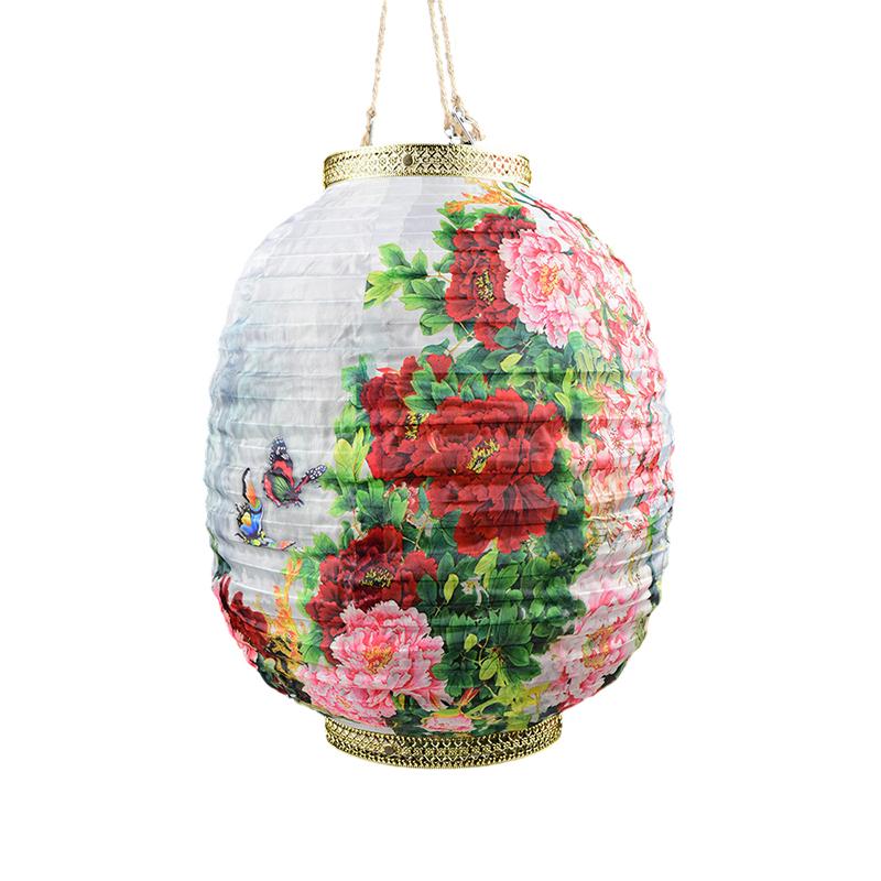

Фонарь в виде цветка в китайском стиле, водонепроницаемый тканевый абажур с аксессуарами, новогодний декор для фестиваля середины осени, подвесной фонарь 30x40cm