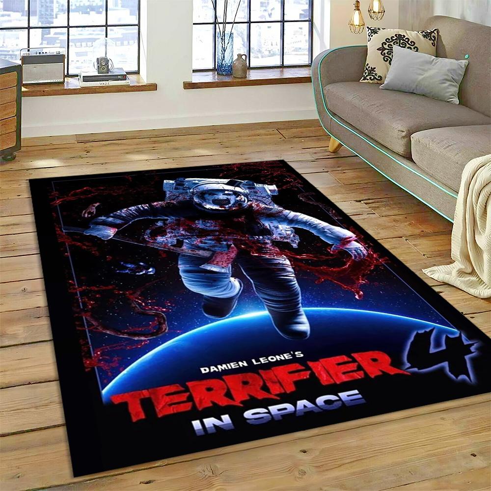 3D Terrifier 3 Horror Clown Movie Cartoon Carpet Rug for Bedroom Living Room Home Sofa Decoration,kids Play Decor Floor Mat Gift