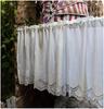 100% Cotton Hollow Flowers Short Curtains Living Room Korean Gream Lace Cloth Half Curtains for Kitchen Bookshelf Dust Curtain