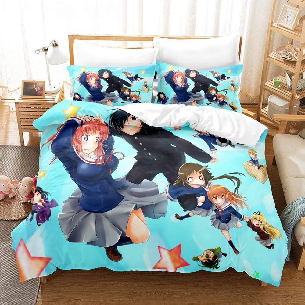 

Engaged To The Unidentified Anime Bedding Set Pillowcases Single Full Queen King For Girl Kids Anime 3D Bedding Set Duvet Covers EU single(135x200cm)