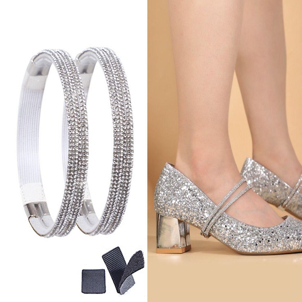 New Women Shoeslaces for High Heels Shoes Decorations Buckle Lazy Shoelaces Elastic Band Anti Falling Heel Non-Slip Belt Strap