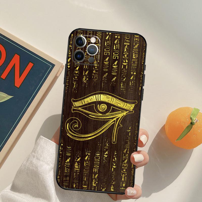 Sacred Eye of Horus Egypt Fresco Funda Case For iPhone 14 15 16 Pro Max 11 12 13 Pro Max Mini XR 16 15 Plus 16e Phone Cover