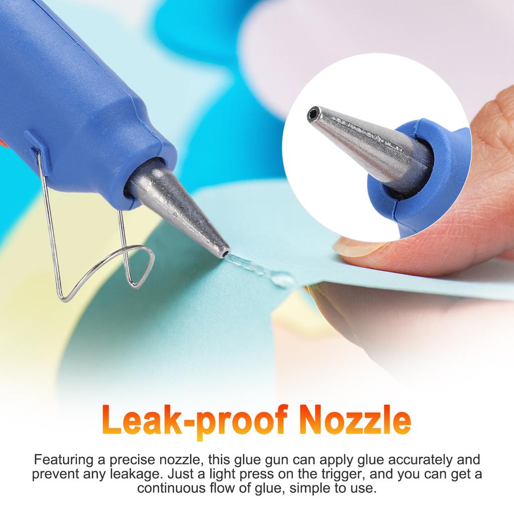 20W Hot Glue Gun Kit with 30pcs Glue Sticks, Fast Heating 3 Mins, Anti Leak Nozzle, Ergonomic Design for Crafts, Home,
