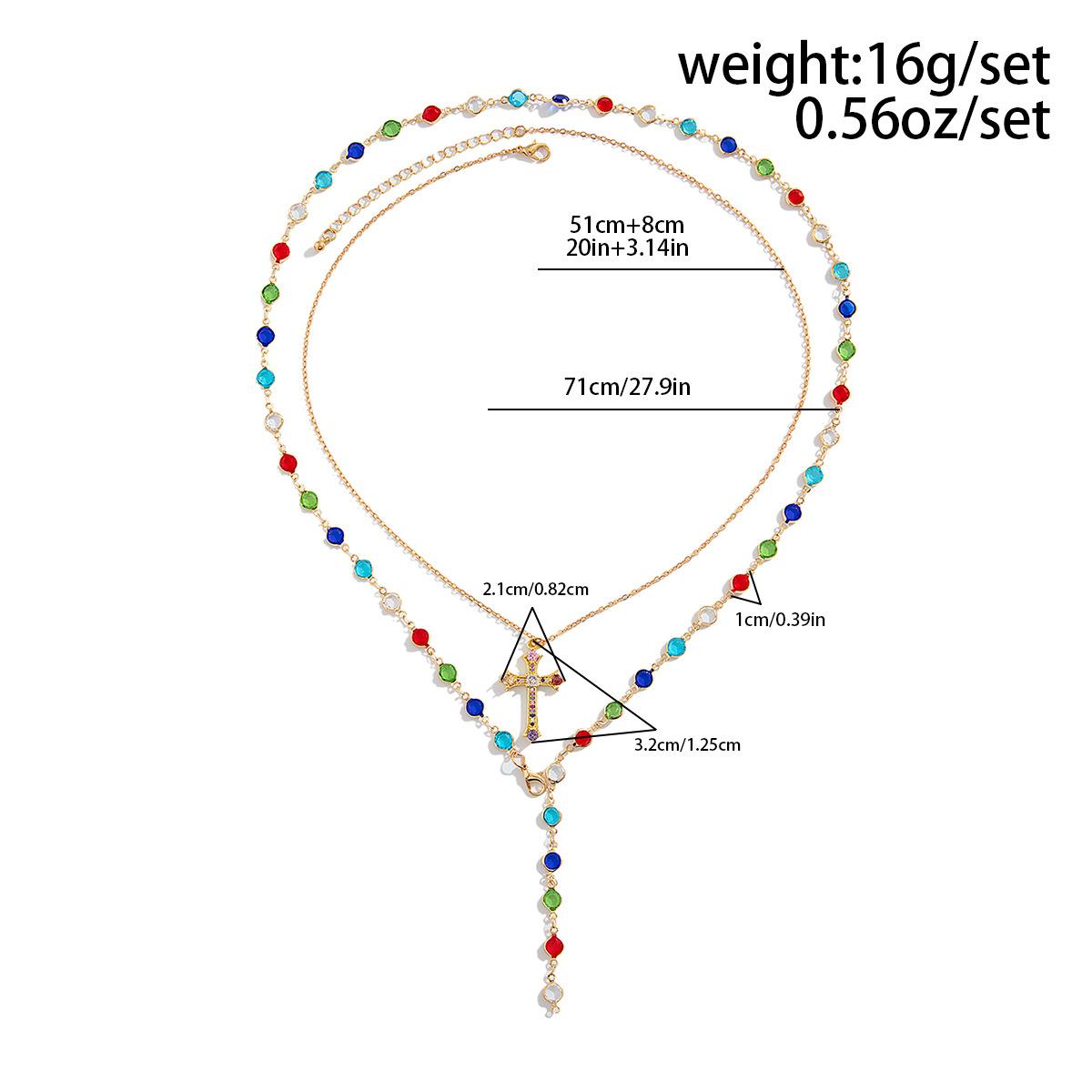 Fashion Personality Crystal Cross Pendant Necklace Hip Hop Uncommon Choker Chain Trendy Men Jewelry