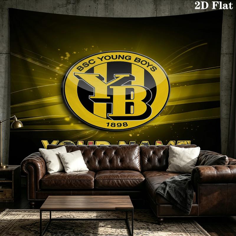 Custom Name BSC Young Boys Printed Tapestry – Wall Hanging for Bedrooms, Dorms, and Home Decor