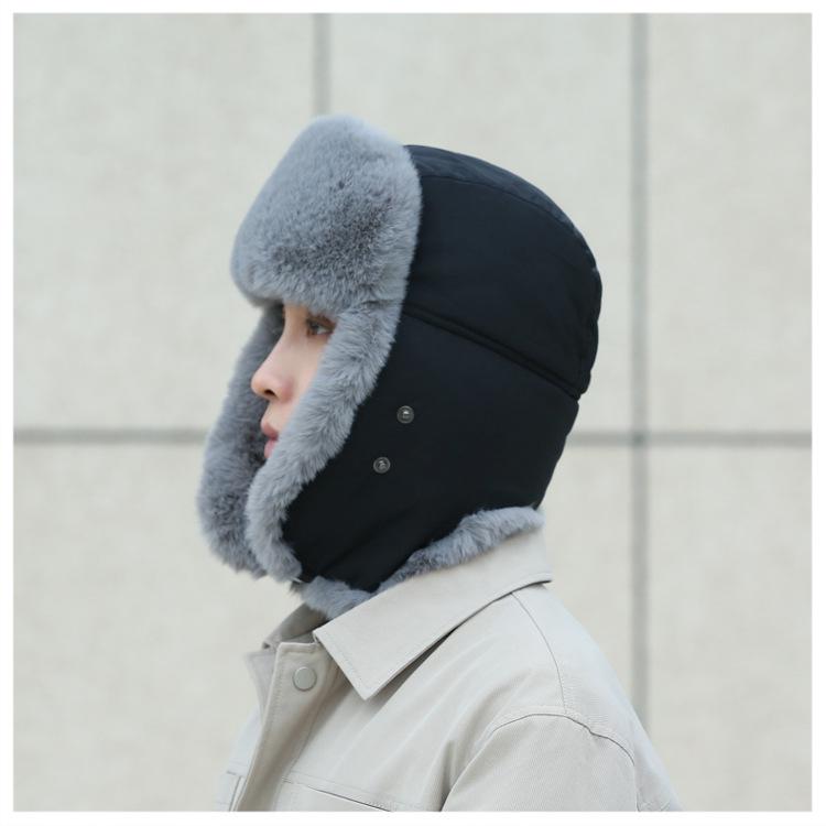 Men's Windproof Lei Feng Winter Hat with Ear Protection - Thick, Warm, and Plush for Cycling Outdoors