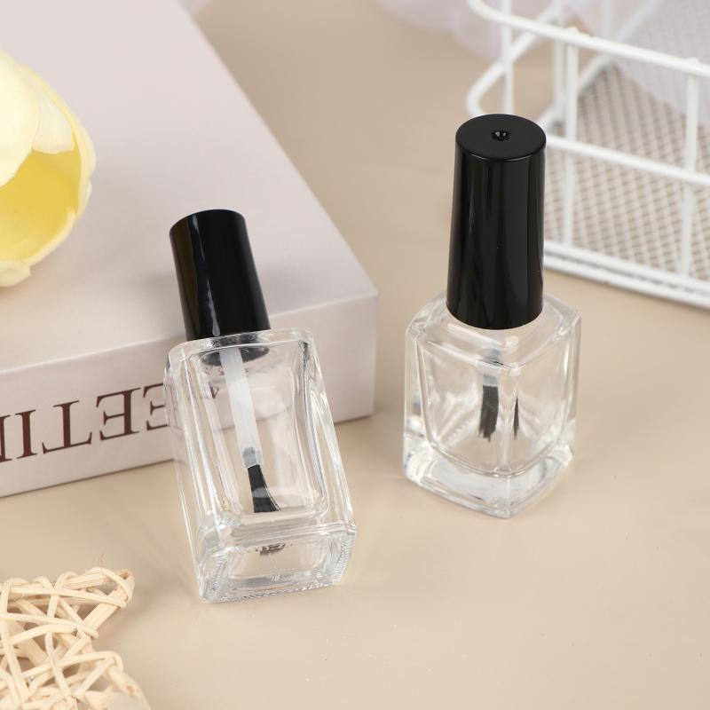 5/10/12/15Ml Empty Clear Glass Nail Polish Bottles With Brush Cap Refillable Containers For Nail Art Lip Golss Liquid Sample