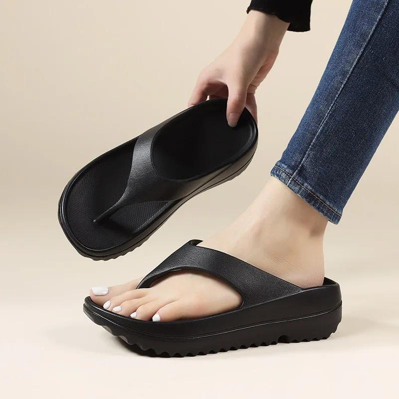 Fashion Summer Fashion Flip Flops For Women 2025 New Thick Soles Beach Sandals Comfort Soft Outdoor EVA Slippers