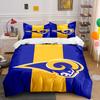 Blue and Yellow Ram Head Logo Design Print Bedding Set Duvet Cover Pillowcases (1* Duvet Cover 2* Pillowcases Do Not Include Comforter)