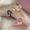 Women Hair Claw Bow Design Large Grip Stable Hair Clip with Extended-Tooth Comb