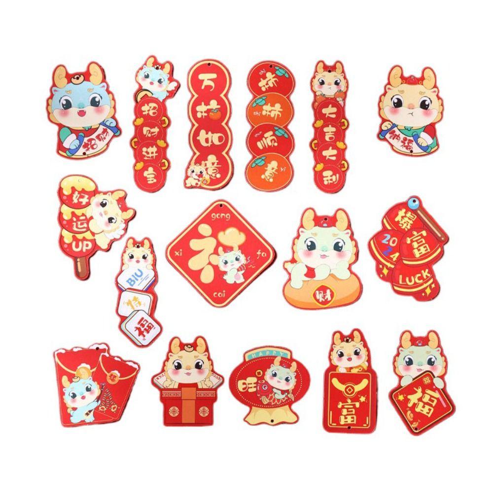 New Year Cartoon Pendants Bonsai Hangings Supplies Cute 3D Small Printing Bright Colors Creative Fashionable Festive Supplies