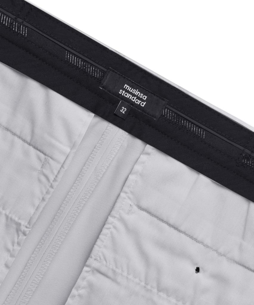 MUSINSA STANDARD Wide Hidden Banding Crop Slacks [Light Gray]