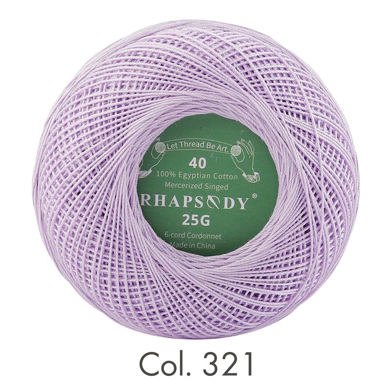 Rhapsody Premium Cotton Crochet Thread Size 40 for Tatting Needlepoint Knitting Bobbin Lace Quilting Sewing Mercerized