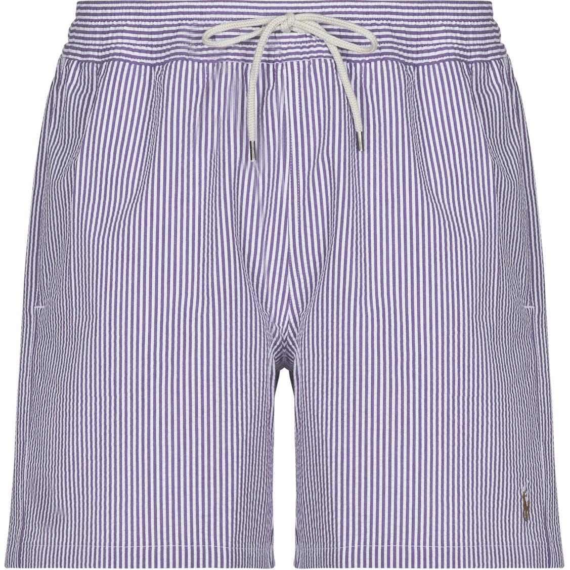 

Плавки-шорты Polo Ralph Lauren в полоску с вышивкой логотипа на шнуровке Мужская пляжная одежда Фиолетовый 710957784-003 M