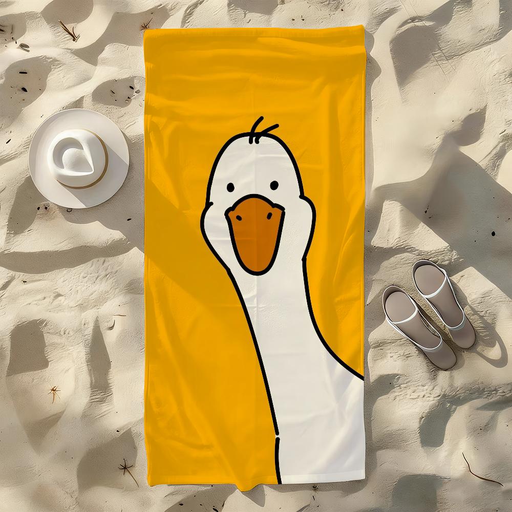 

Cartoon Funny Big Goose Towel For Swim Yoga Gym Quick Drying Soft and skin-friendly Beach Towels All-Season W30*H60(CM)