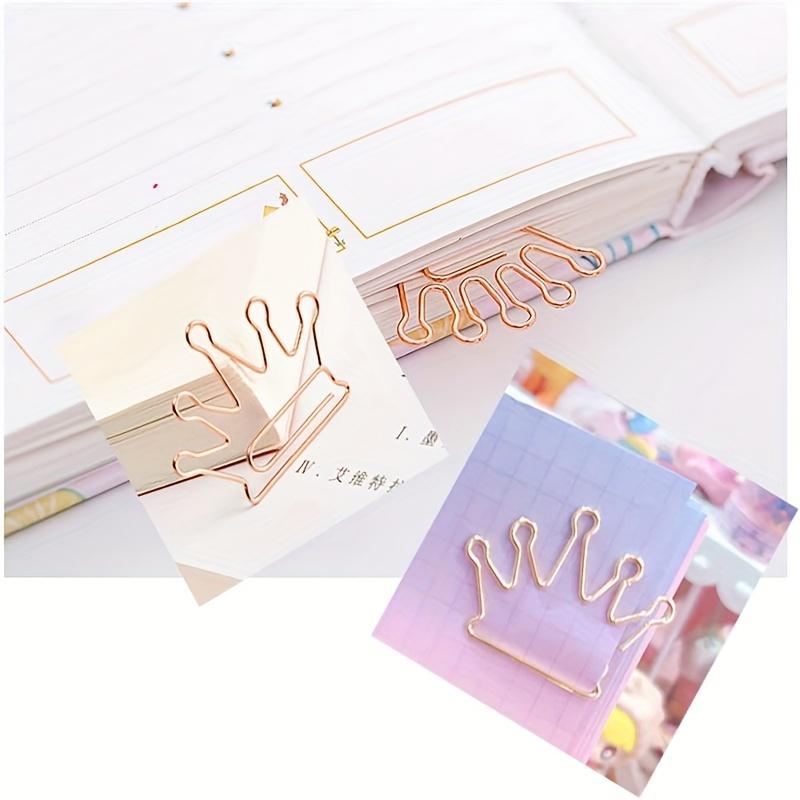 20 little crown-shaped paper clips, cute paper clips, funny bookmark mark paper clips, plan paper clips.