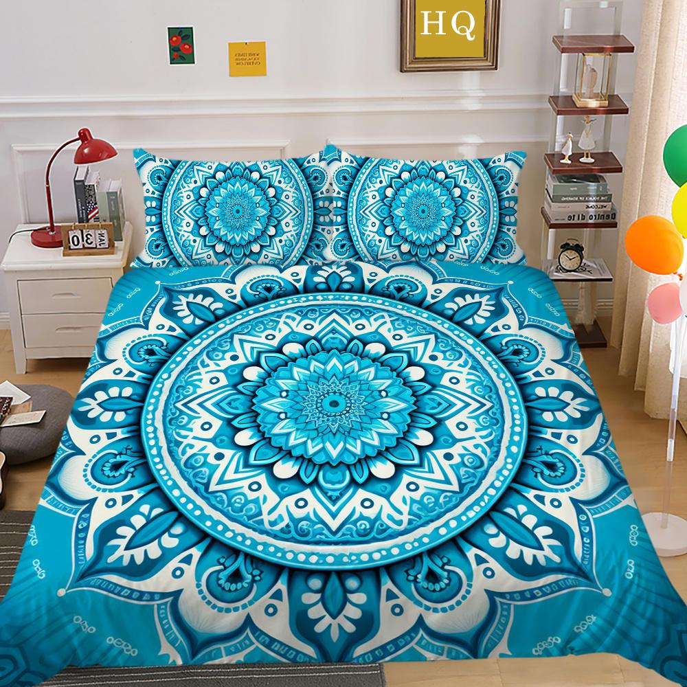 3D Beautiful Mandala Printing Woman Bed Set Cover Double Size Duvet Cover Polyester Comforter Cover Suit