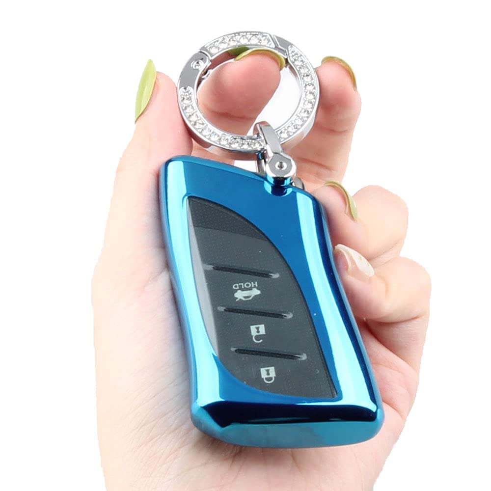

Lexus LEXUS LC LS UX ES Эксклюзивный чехол для ключа Чехол для смарт-ключа Держатель для ключей ТПУ Легкий Ключ [Comdanya] (Синий + Кольцо)