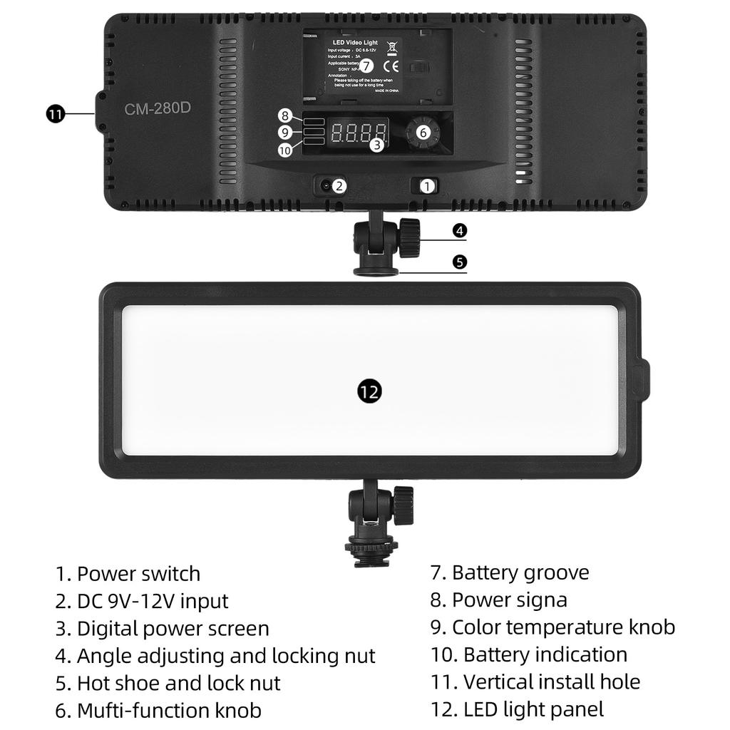 Mini lampa fotograficzna 16 W z możliwością przyciemniania światła LED przenośna lampa Vlog 148 koralików LED bateria serii NP-F