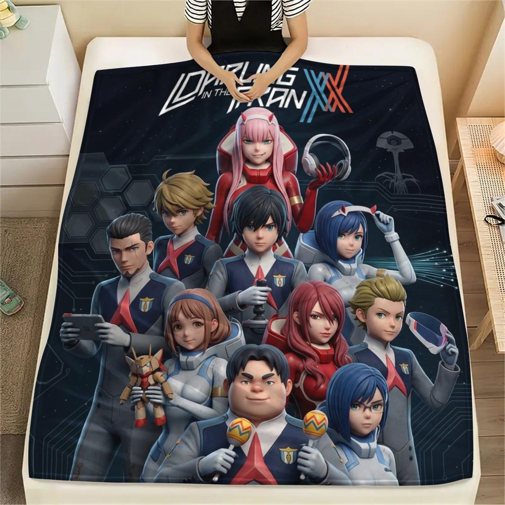 1PC Franxx Patterned Flannel Blanket Suitable For All Seasons For Home Decor Warmth And Comfort Gifts Holiday Present