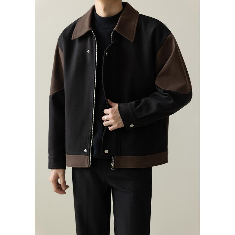 Loose Casual Splicing Contrasting Color Jacket Men's Korean Version Spring and Autumn New Trendy Casual Jacket