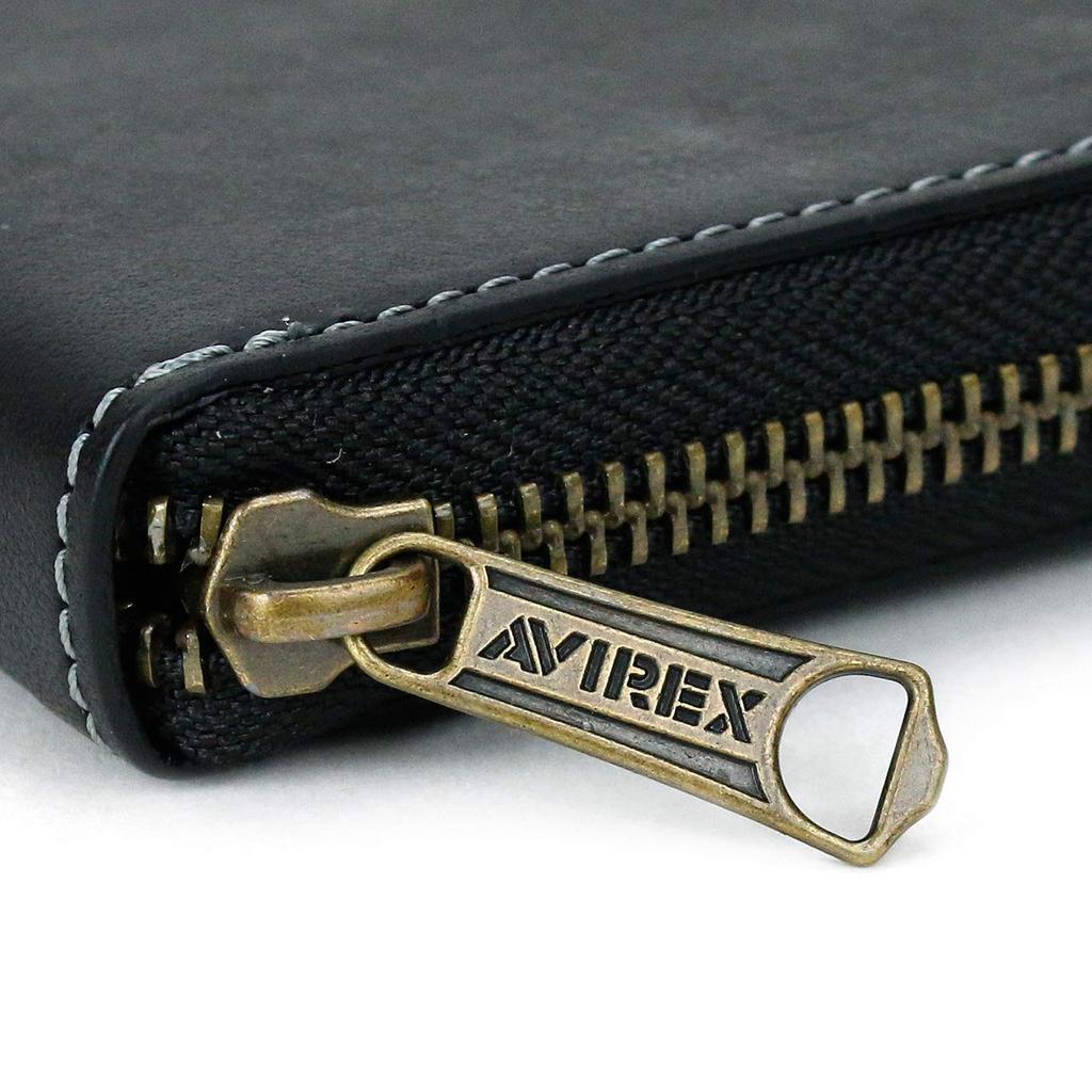 Round Zipper Long Wallet with Coin Purse Ferne AX9003 Chocolate 43 [Avirex]