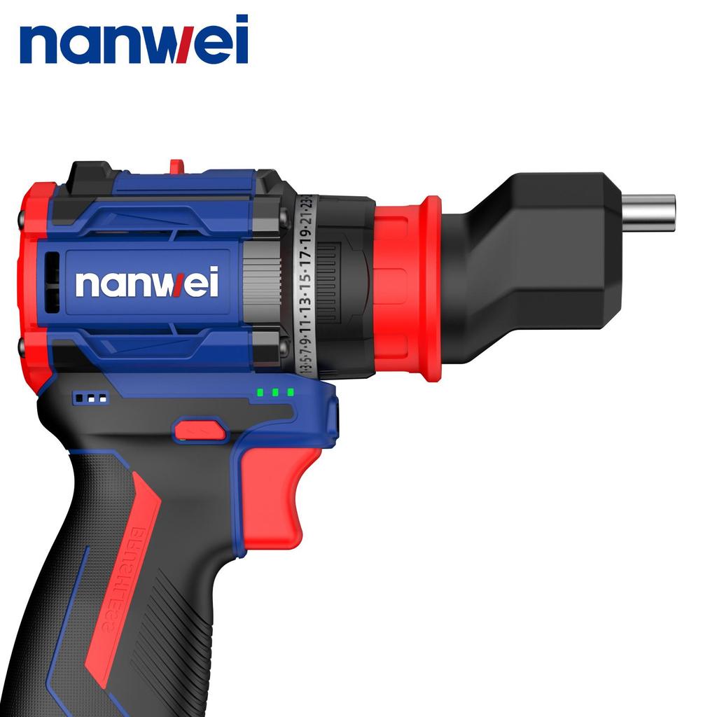 NANWEI 4-in-1 Electric Drill with Multiple Heads,brushless Motor 16 V, 45 Nm