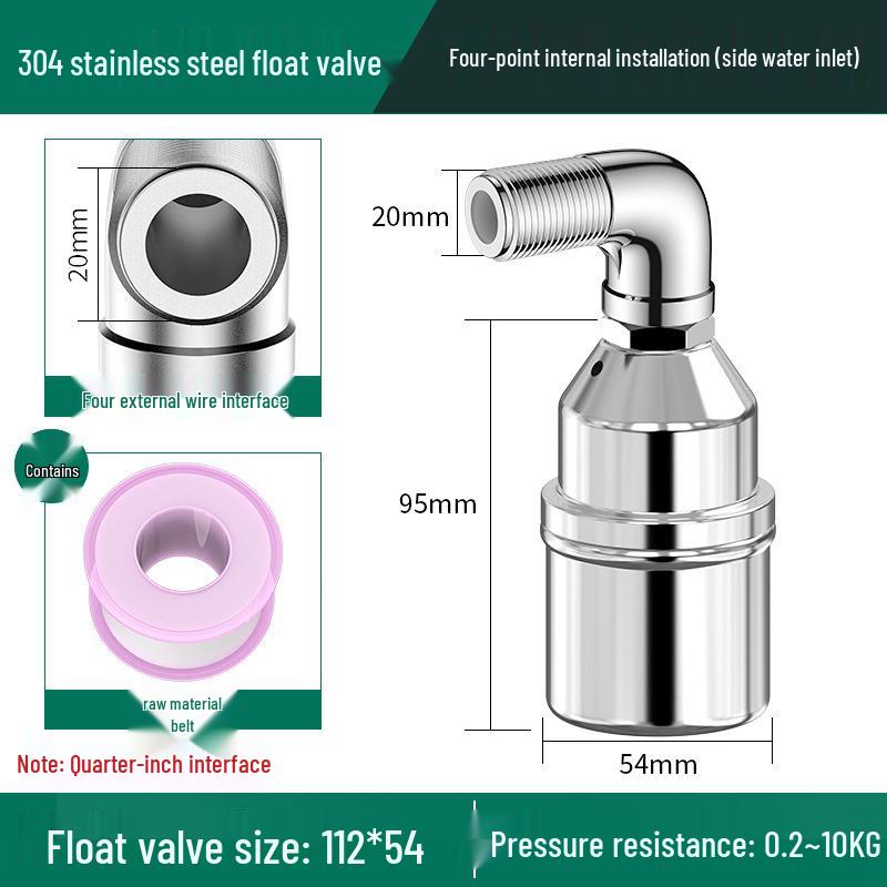 304 Stainless Steel Fully Automatic Water Level Control Float Valve Shut-off Switch