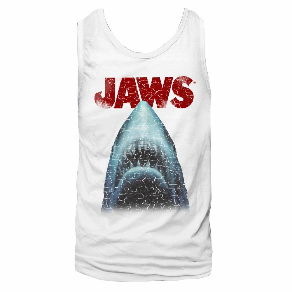 Jaws Stressed White Adult Tank Top T-Shirt Mens Womens Tees Top 2XL