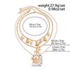 3pcs Bohemian Shell Starfish Pendant Necklace Ocean Series Multi-layered Alloy Pearl Clavicle Chain Necklaces for Women Summer Fashion Jewelry