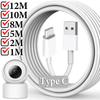 0.3/1/3/5/8/10/12M USB Type C Extension Cables Charger Wire Type-C Super Extra Long Cord for Samsung Xiaomi Laptop Camera