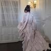 Nouvelle robe plissée à vagues en mousseline pour femme printemps et été, robe à manches longues avec bordure à volants style français