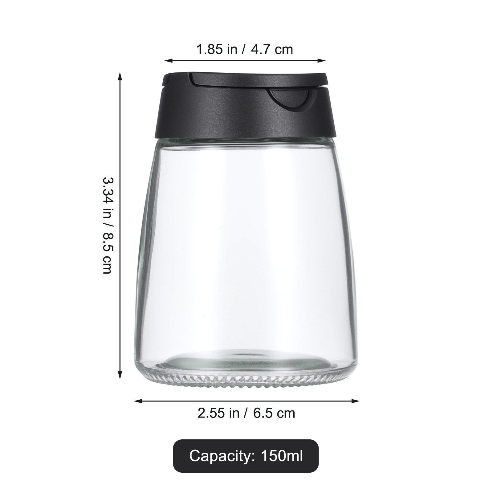 

4Pcs Classic Glass Seasoning Bottle Set Coarse Hole Shakers for Pepper Salt Sugar Cocoa Spices Health Safe Refillable Kitchen