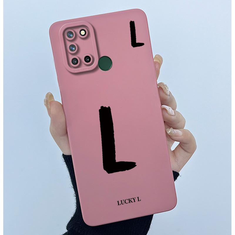 Casing For Realme 7i 7 i RMX2103 Realme C17 RMX2101 Phone Case Lucky Initial Letter Silicone Matte Soft Shockproof Bumper Cover