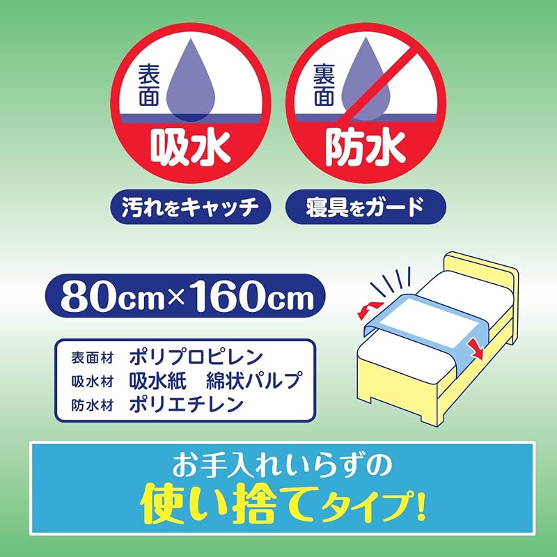 Hakujuji Salva Disposable Care Sheets, 6 Sheets, 80cm X 160cm, Blue