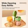 Clear Glass Glass Spice Jar Self Sealing Lid Automatic Sealing Container  Cooking Flavor Storage