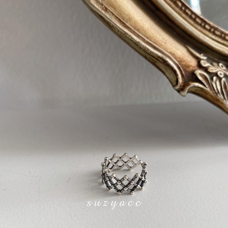 Korean Retro Rhombus Open Tail Ring: Trendy Women s Simple Finger Jewelry